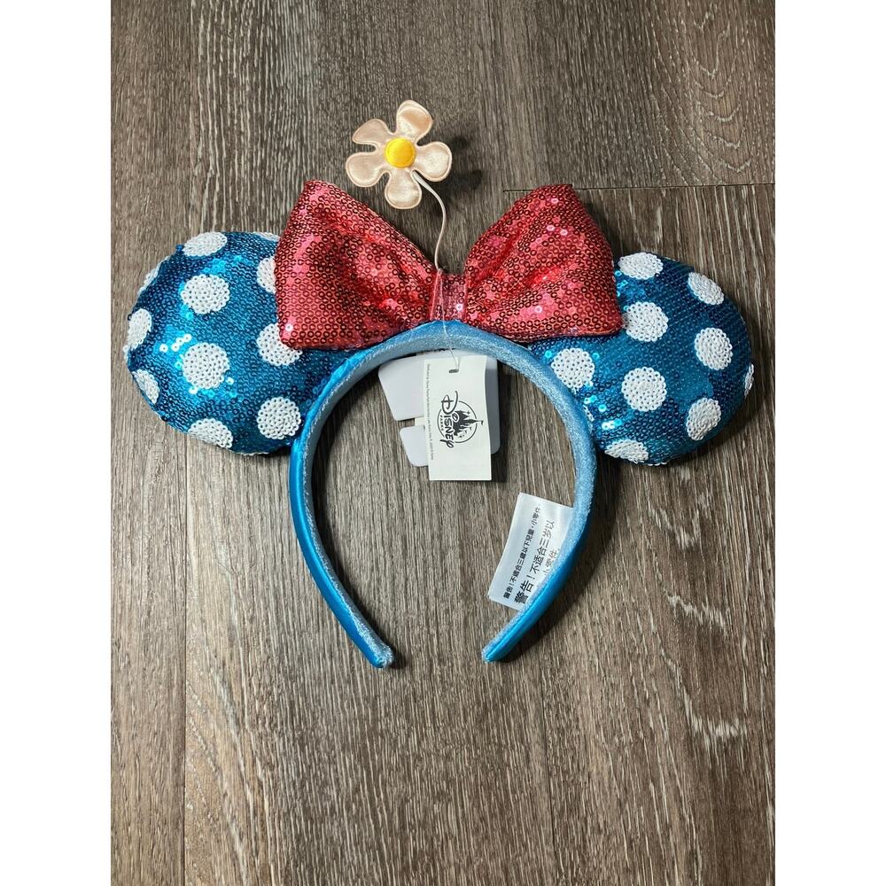 Minnie Mouse Ears Headband Disney Vintage Blue New